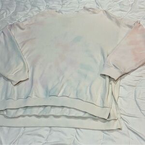 American Eagle Outfitters Cream Tie-Dye Sweatshirt